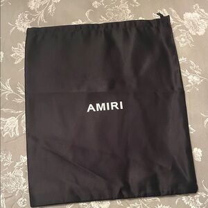 AMIRI Black Drawstring Dust Pouch with White Logo